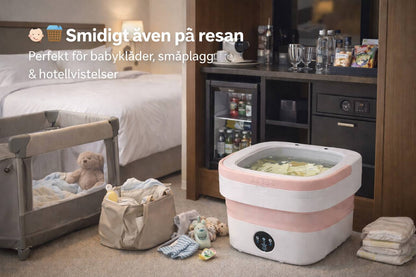 Mini-tvättmaskin 12L – Hopfällbar för små plagg & resa